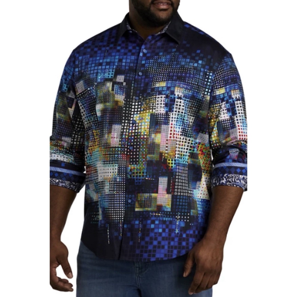 NWT Robert Graham DISCO SKULL Embroidered Sequined Disco Ball Shirt 3XL $328 - Picture 2 of 16